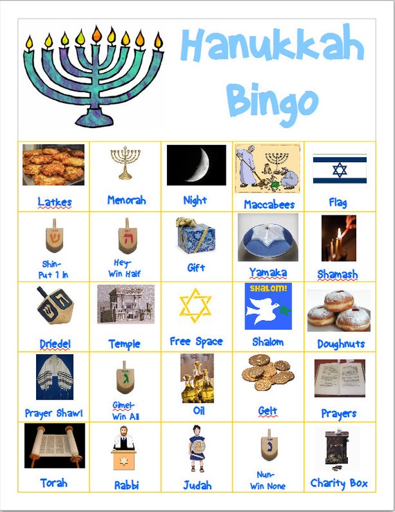 Bingo And Matching Games Hanukkah
