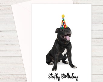 Staffy Birthday Card, Dog themed Cards, Dog Cards, Dog Birthday Cards, Funny Cards, Rude Cards, Cards for Her, Cards for Him, Unisex card