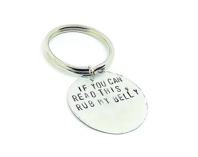 If You Can Read This Rub My Belly Hand Stamped Pet Tag, Funny Dog Tag, Hand Stamped Cat Tag, Gift for Dog Lovers