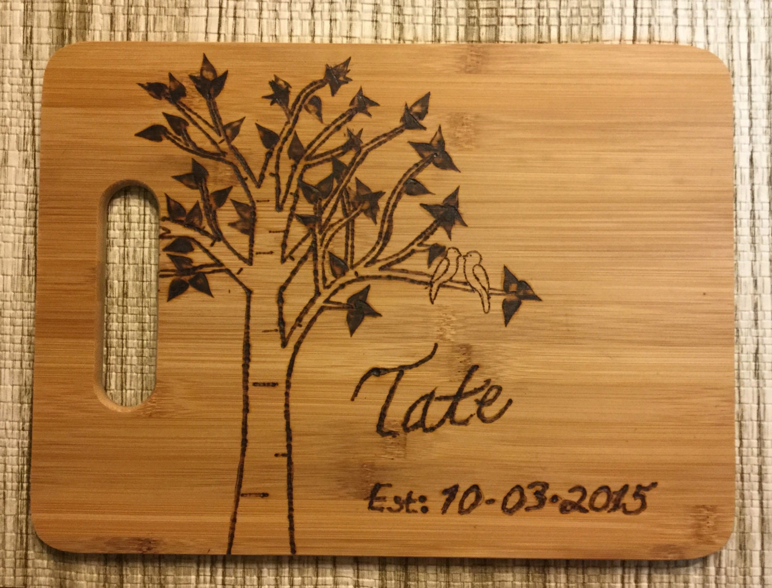 Personalized Cutting Board Love BirdsWedding GiftBridal