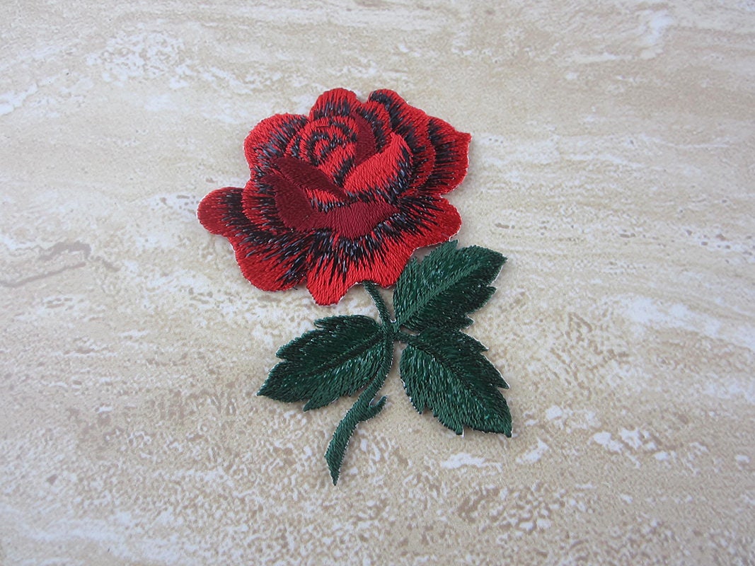 Red Rose Patch Iron On Patch Embroidered Patch From Szwgc On Etsy Studio