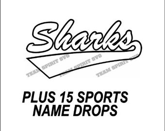 Sharks Swoosh Download Files - SVG, DXF, EPS, Silhouette Studio, Vinyl Cutting Files, Digital Cut Files - Use with Cricut and Silhouette