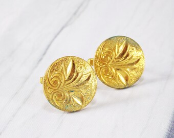 Anniversary gift fathers day gift vintage cufflinks celtic jewelry men gold cufflinks unisex cufflinks picture cufflinks elegant cufflinks