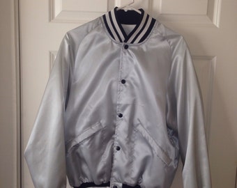 1950s mint satin bomber jacket