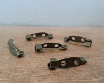5 x 20mm Vintage Style Brooch Pin Backs - for Brooch making, handmade brooches