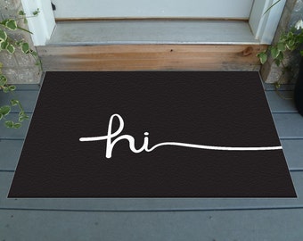 Handwritten Hi - Decorative Doormat 36" x 24" - Choose your Colors, Customization available!