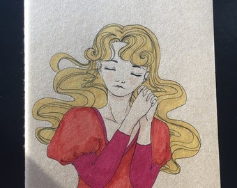 Moleskine sketchbook with artwork on the cover / cute girl marker type