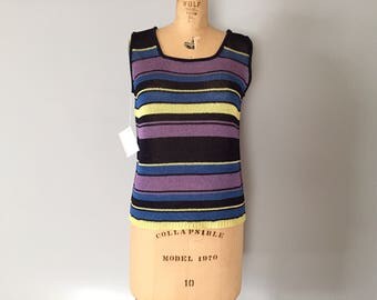 knitted crop top | 1990s striped knitted top