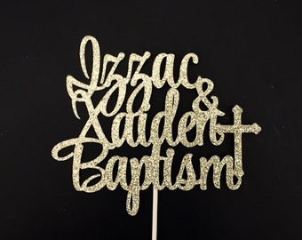 Any Name Baptism Cake Topper, Baptism Cake Topper, Christening Cake Topper, God Bless Cake Topper, Communion Cake Topper