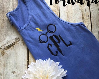 Harry Potter Monogrammed Shirt, Monogrammed Tank, Universal Studios Shirt, HP Monogram, Lightening Bolt, Wizard Shirt