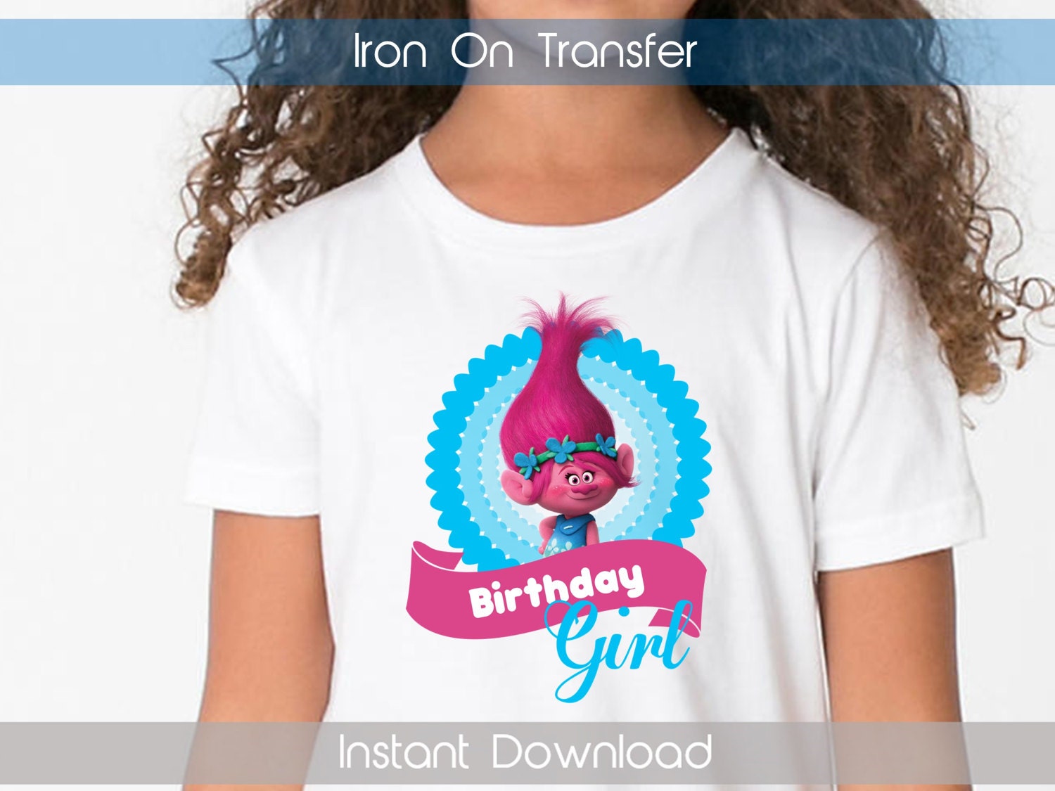 trolls birthday iron on transfer