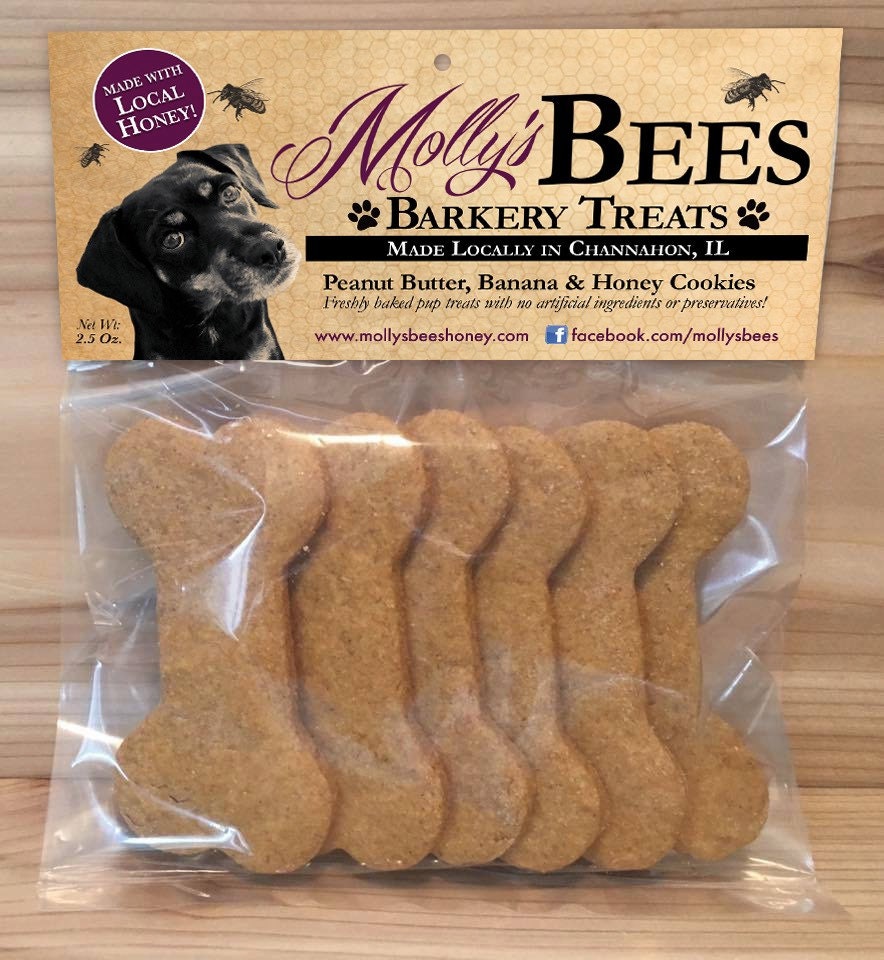 Molly's Bees Peanut Butter Pumpkin and Honey Dog Cookies