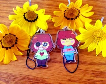 Undertale Frisk/Chara Double sided 1.5 phone charms