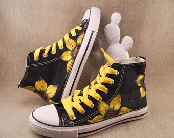 Sunflower Converse Shoes