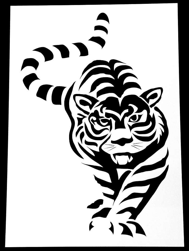 Tiger Stencil Template Various Sizes Reusable Animals Cat
