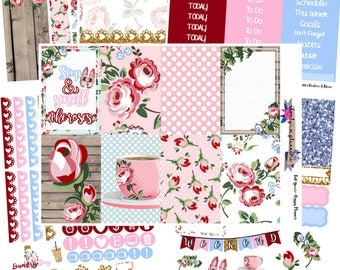 HAPPY PLANNER KIT, Smell The Roses, Weekly Kit, Planner Stickers, Happy Planner, Sticker Kit, Roses