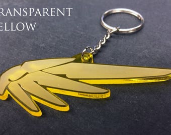Overwatch Mercy Keychain, Mercy's Wing (transparent acrylic, laser-cut)