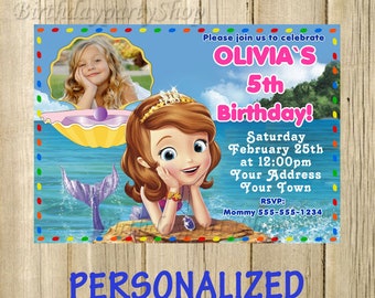 Sofia the First Invitation, Sofia Birthday Invite - Personalized, Digital File
