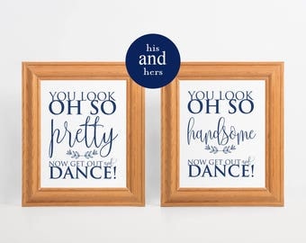Navy Blue Wedding Bathroom Signs, Men's Bathroom Sign, his and hers bathroom signs, wedding sign, womens and mens restroom, WPC_909