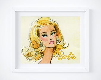 barbie watercolor