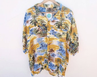 HAWAIIAN SHIRT / / vintage clothing / / unisex / / oversized / / shirt vintage / / hawaii / / summer vibes / / surf / / vintage calamity