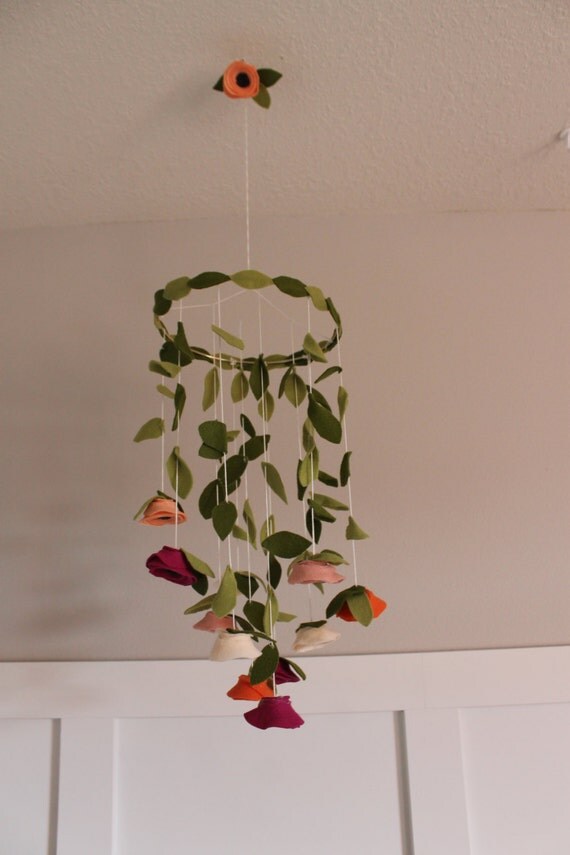 Felt Flower Mobile Nursery Mobile Flower Mobile Custom