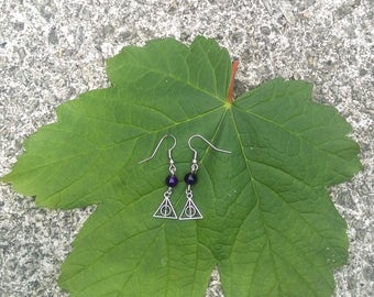 Relics of death and purple Pearl Earrings