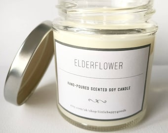 Elderflower - Handmade, scented soy wax candle