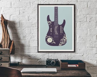 Kirk Hammett Metallica ESP Ouija Guitar Poster Art Print
