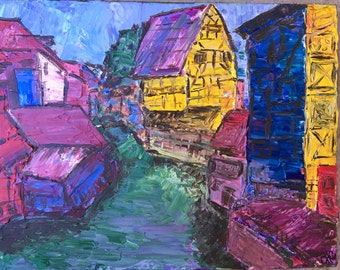 Colmar (Alsace Region) France Acrylic on Canvas 11"x14" - ORIGINAL