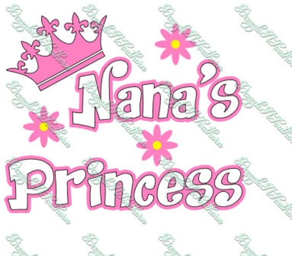 Download Nana's Princess Nanas Nana Grandma Crown Flower SVG DXF
