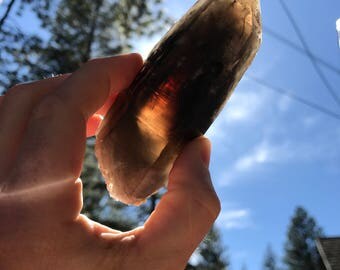 Double terminated smoky citrine point from hallelujah junction. Quartz