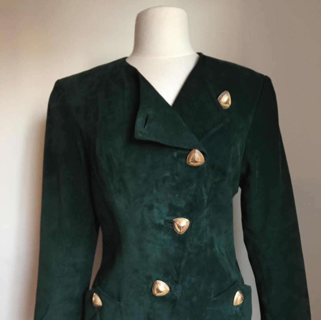 Green Suede Danier Jacket  Womens Suede Jacket  Green