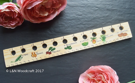 Sowing Planting Ruler | Plant Seed Spacer | Allotment | Grow Your Own | Garderner's Gift | Measure | Garderning | Hand Made | Hand Painted