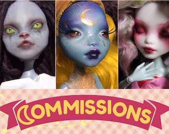 OOAK Doll Commissions Repaint/Reroot/Full Custom. Monster High, Ever After High, etc. (Deposit payment only)