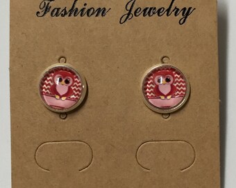 Cute red owl earrings