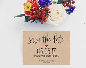 Save The Date Template, Printable Save The Date, Rustic Save The Date, Wedding Announcement Template, DIY Save The Date Printable, PDF