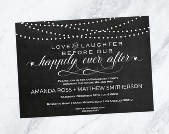 Engagement Party Invitation - Love and Laughter before our happily ever after - Editable Text - Downloadable Wedding #WDH0209