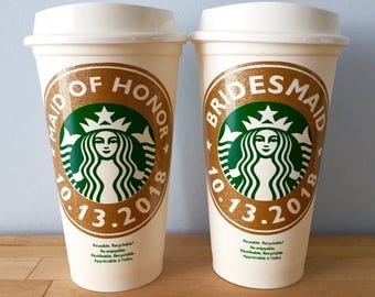 Custom Starbucks Cup - Starbucks Cup - Bridesmaid Starbucks Cup - Coffee Cup With Lid - Bridesmaid Gift - Gift for Girlfriend - Starbucks
