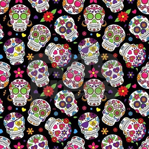 Floral Candy Skull Scrapbook Sheet Digital Download