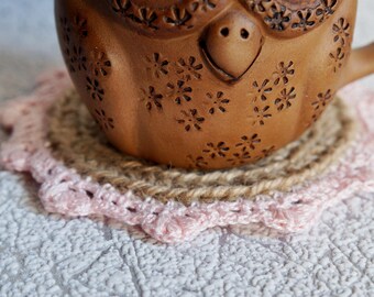 Rustic wedding coasters Summer wedding table decor Drink coaster set Round coasters Kitchen gift|for|hostess New home gift|for|her birthday