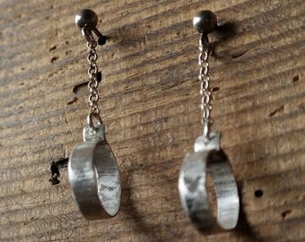 Long Silver Earrings, Silver Jewelry, Sterling Silver Earrings, Silver earrings, Hammered silver, Long earrings,