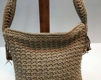The Sak, Shoulder Bag , Handbag - Purse - Tote / Hobo / traditional Crochet tan purse / Designer Handbag