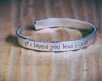 If I Loved You Less I Might Be Able to Talk About It More / Literary Gift / Romantic Jewelry /Emma Gift / Jane Austen Jewelry