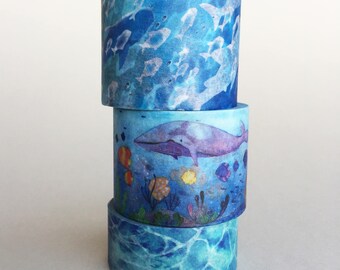 Ocean World Bundle Package Washi Tape / Decoration Tape / Masking tape / Cute Washi Tape / Gift / Lunarbaystore.com / Lunarbay Washi Tape