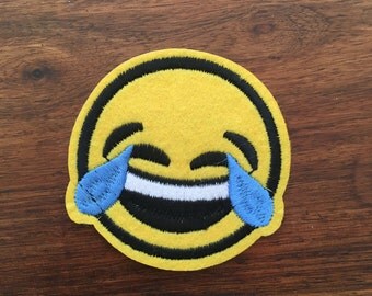 Smiley - Laugh Till You Cry - Iron on Appliqué Patch