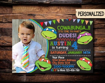 TMNT Invitation / Ninja Turtles Birthday Invitation / Ninja Turtles Party Invitation / Ninja Turtles Invitation / Birthday Invitation / NR
