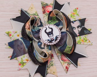 Maleficent Hair Bow - Maleficent Birthday - Maleficent Party - Maleficent Horns - Aurora Maleficent Bow - Angelina Jolie - Whitch Dress
