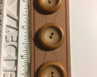 3 Vintage Plastic Buttons, 1950's/1960's