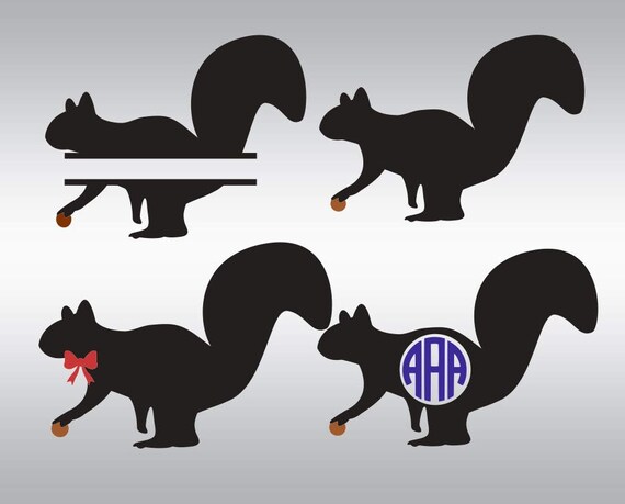 Download Squirrel monogram split SVG Clipart Cut Files Silhouette ...